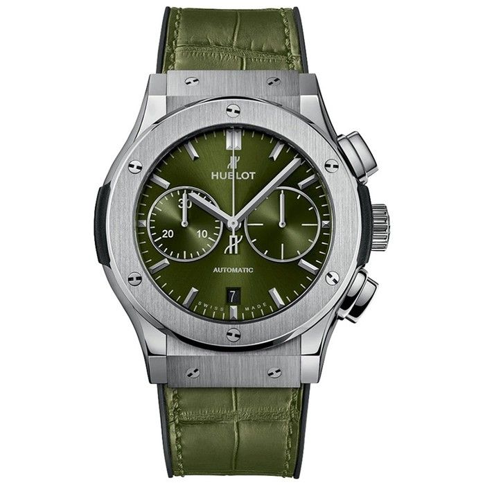 Jam Hublot Classic Fusion Chronograph 45MM Green Dial 2018 dgn