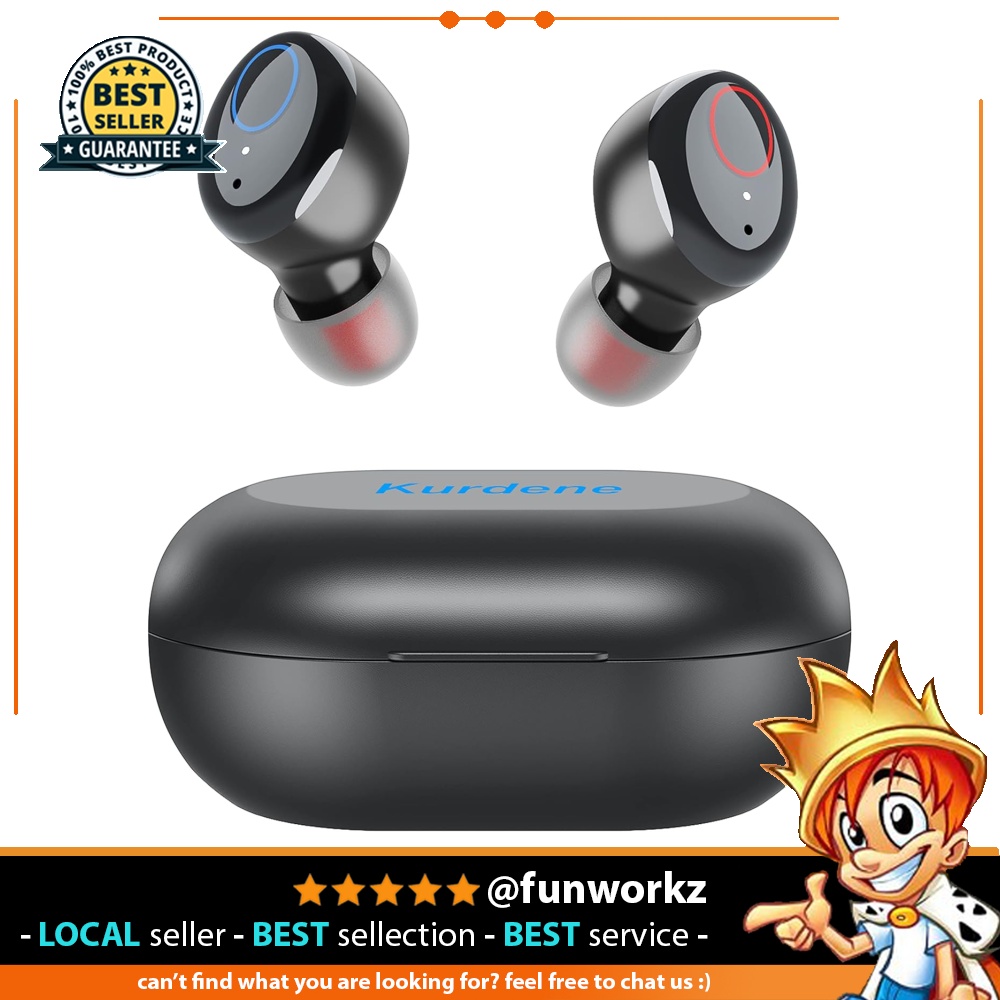 Kurdene Wireless Earbuds Bluetooth Earbuds with Charging Case Bass