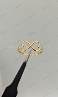 Lightweight Infinity Heart Design Ring | Size 7.5 | 18K | SDG | Yellow Gold