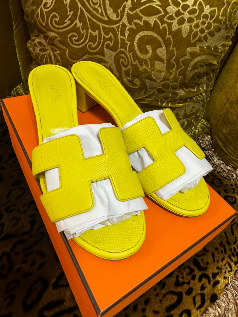 LNIB Hermes Oasis Heels Yellow Women s Fashion Footwear Heels