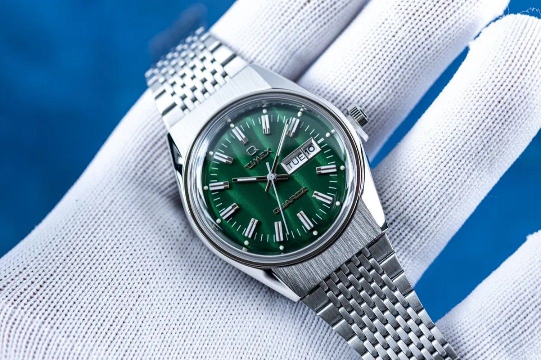 Lowest Price Q Timex Reissue Men s 38mm Falcon Eye Green Dial Stainless Steel Watch Birthday gift birthday timex BRAND NEW IN BOX