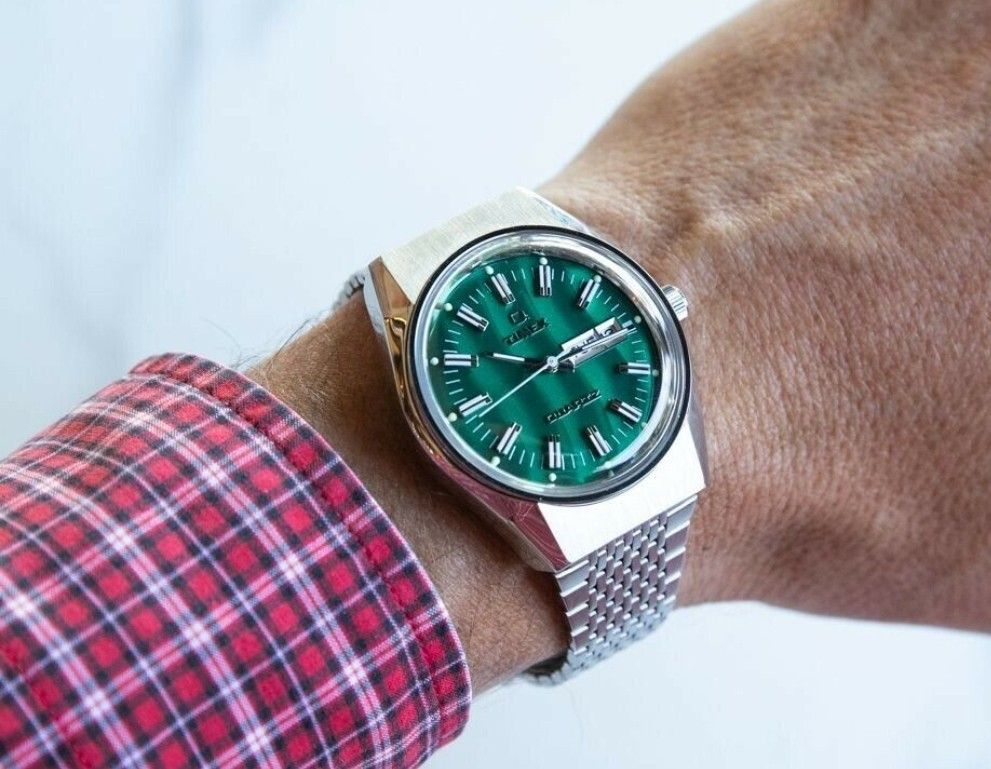 Lowest Price Q Timex Reissue Men s 38mm Falcon Eye Green Dial Stainless Steel Watch Birthday gift birthday timex BRAND NEW IN BOX Men s Fashion Watches Accessories Watches on Carousell
