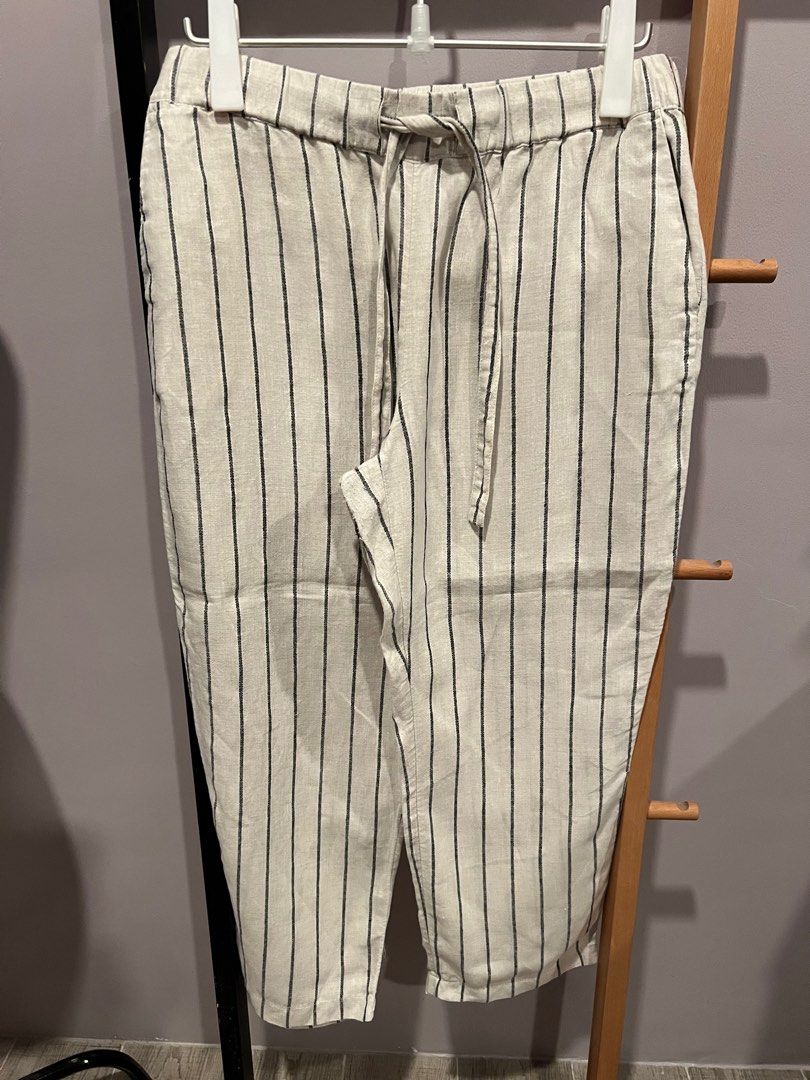 MANGO Drawstring Linen Pants