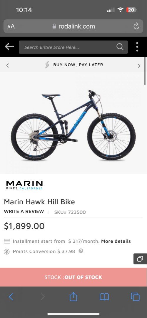 Marin Hawkhill 2018 full suspension mtb M size