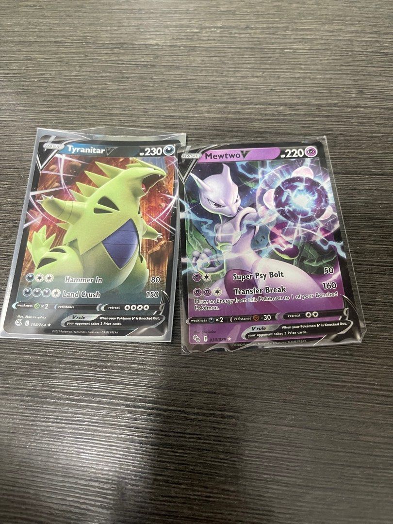 Mewtwo V and tyranitar V(Pokemon trading card game tcg), Hobbies & Toys, Memorabilia & Collectibles, Vintage Collectibles on Carousell Mewtwo V and tyranitar V(Pokemon trading card game tcg), Hobbies & Toys, Memorabilia & Collectibles, Vintage Collectibles on Carousell