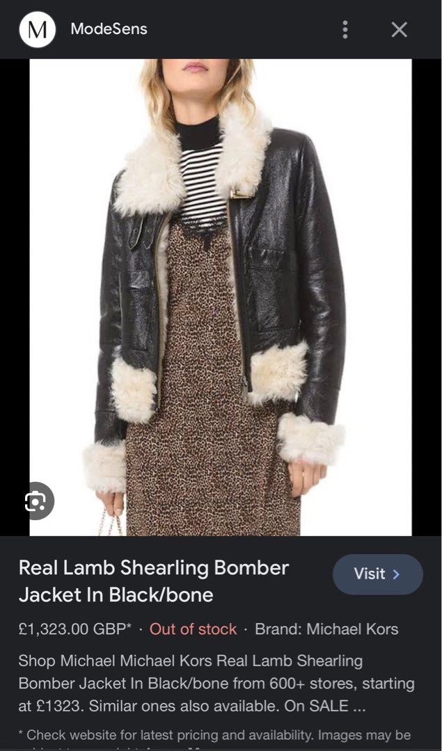 97K MICHAEL KORS FW19 real lamb shearling flight jacket Luxury Apparel on Carousell