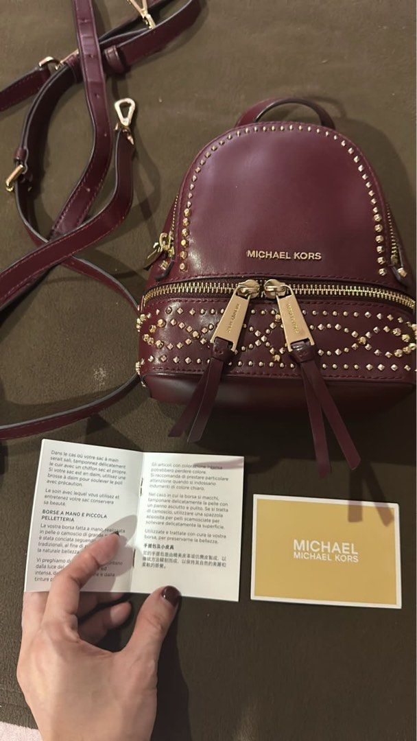 Michael michael kors rhea mini studded outlet leather backpack