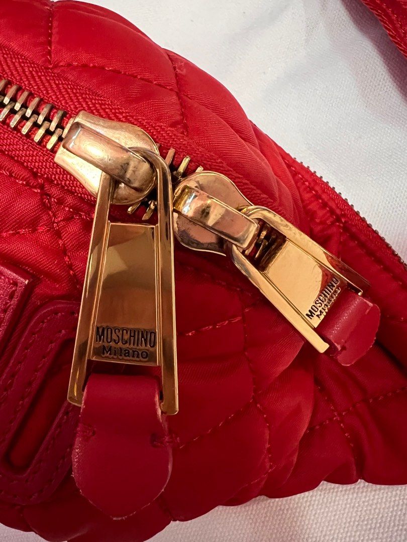 Moschino milano red belt chest bum pouch sling bag