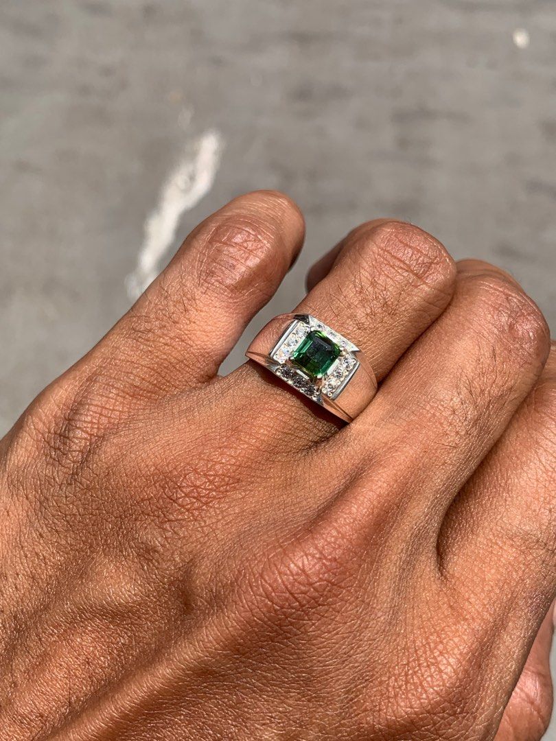 Mens green tourmaline ring outlet
