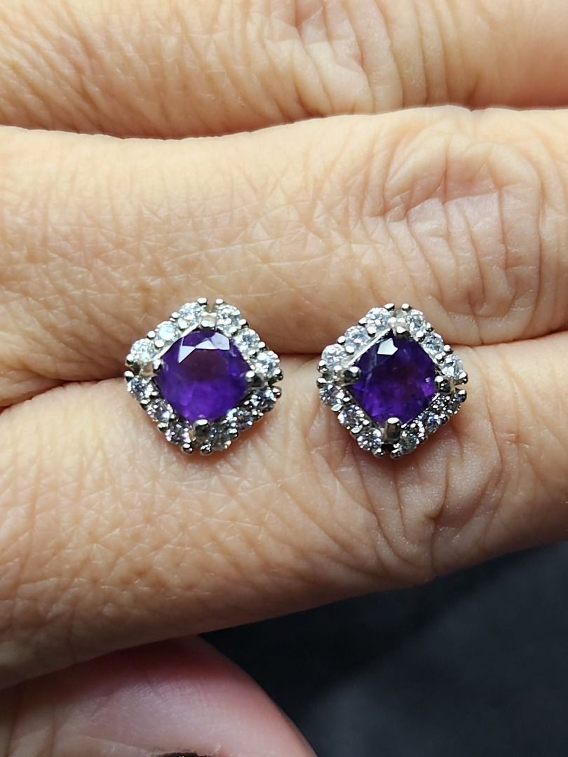 Purple on sale stud earrings