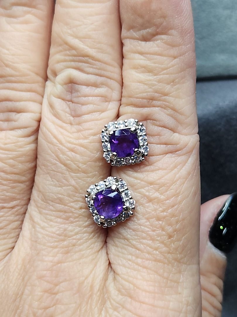 Purple cheap silver earrings