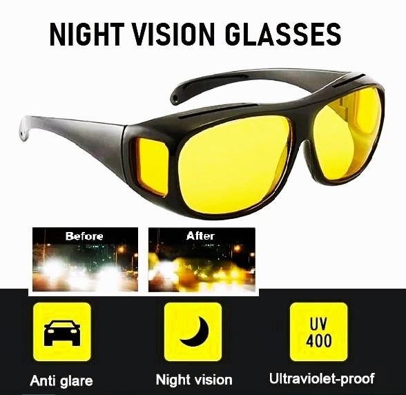 Night Driving Glasses HD Anti Glare Vision Yellow Lens Tinted Pilot