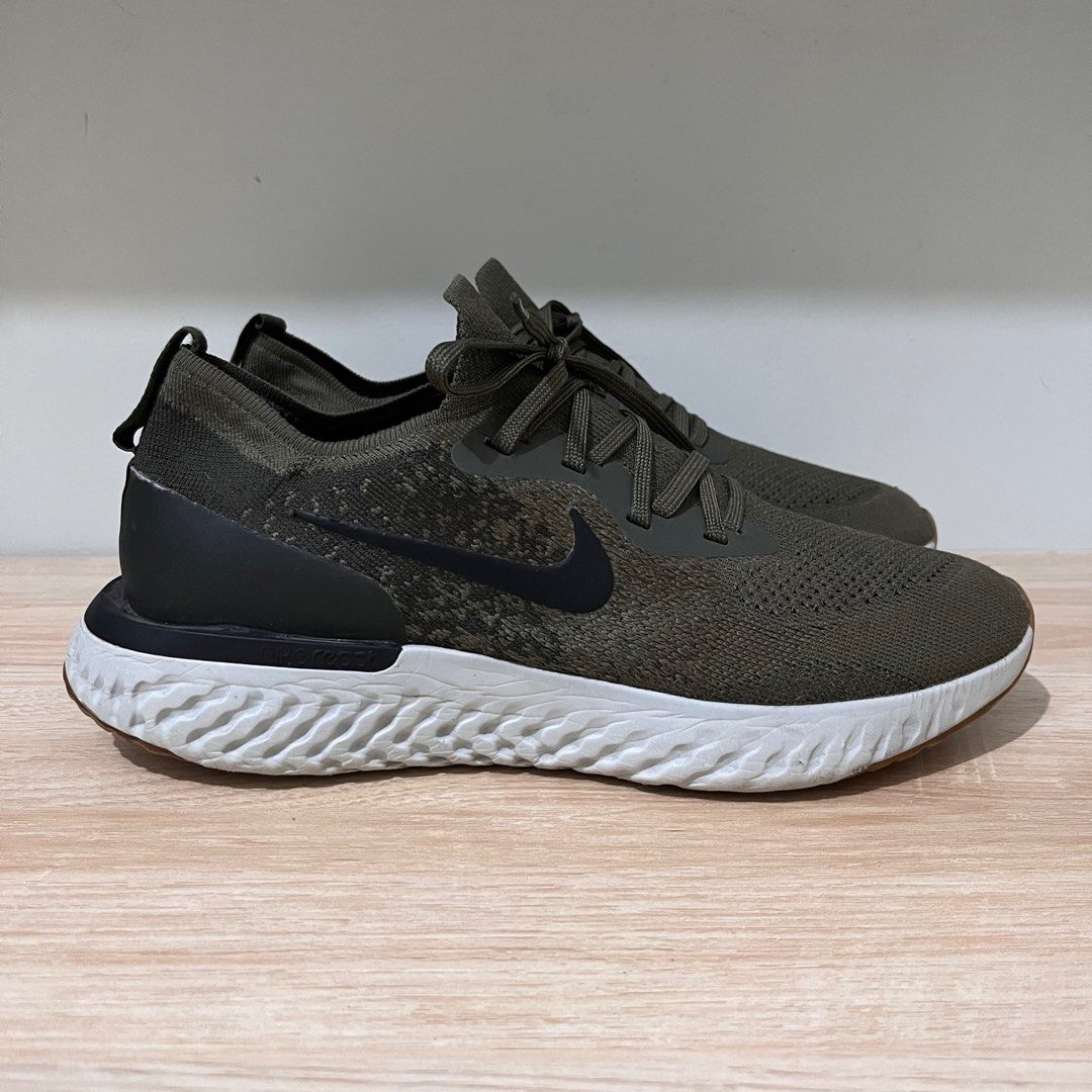 Nike Epic React Flyknit Running Cargo Khaki Size 43 27 5 cm