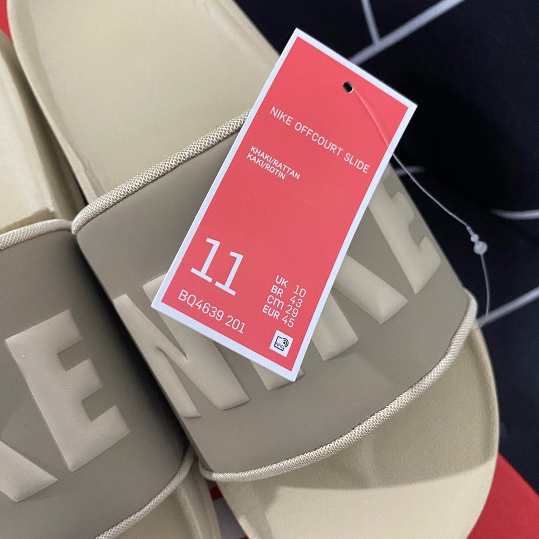 Nike Off Court Slide - Khaki (Category: Slippers & Slides) located in Cavite. Submitted by issiodella (Listing ID 1282137755, Image 2). Description: — authentic, bought from nike app — size 11 — pm for more pics - rfs: decluttering .