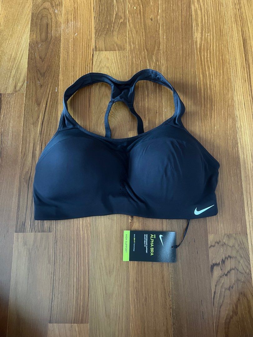 NIKE Training High Support Sports Bra in Black Size L A-C cup, Women's  Fashion, Activewear on Carousell