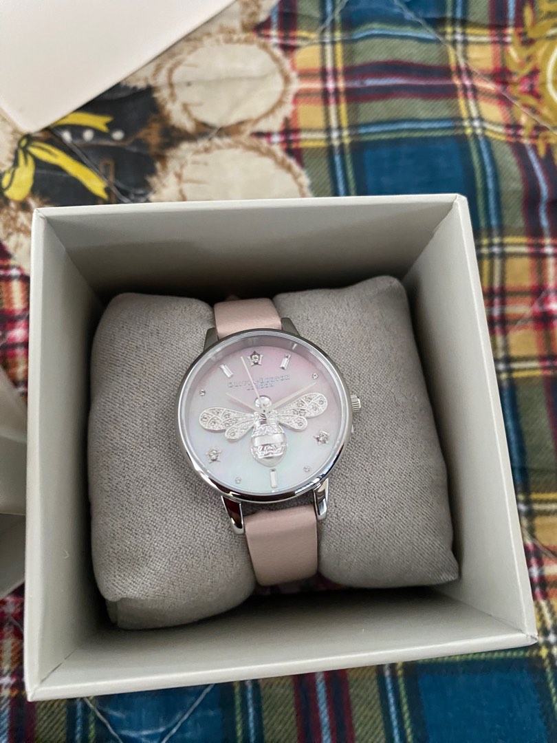 Olivia Burton Sparkle Bee White Mother Of Pearl Ombr Watch