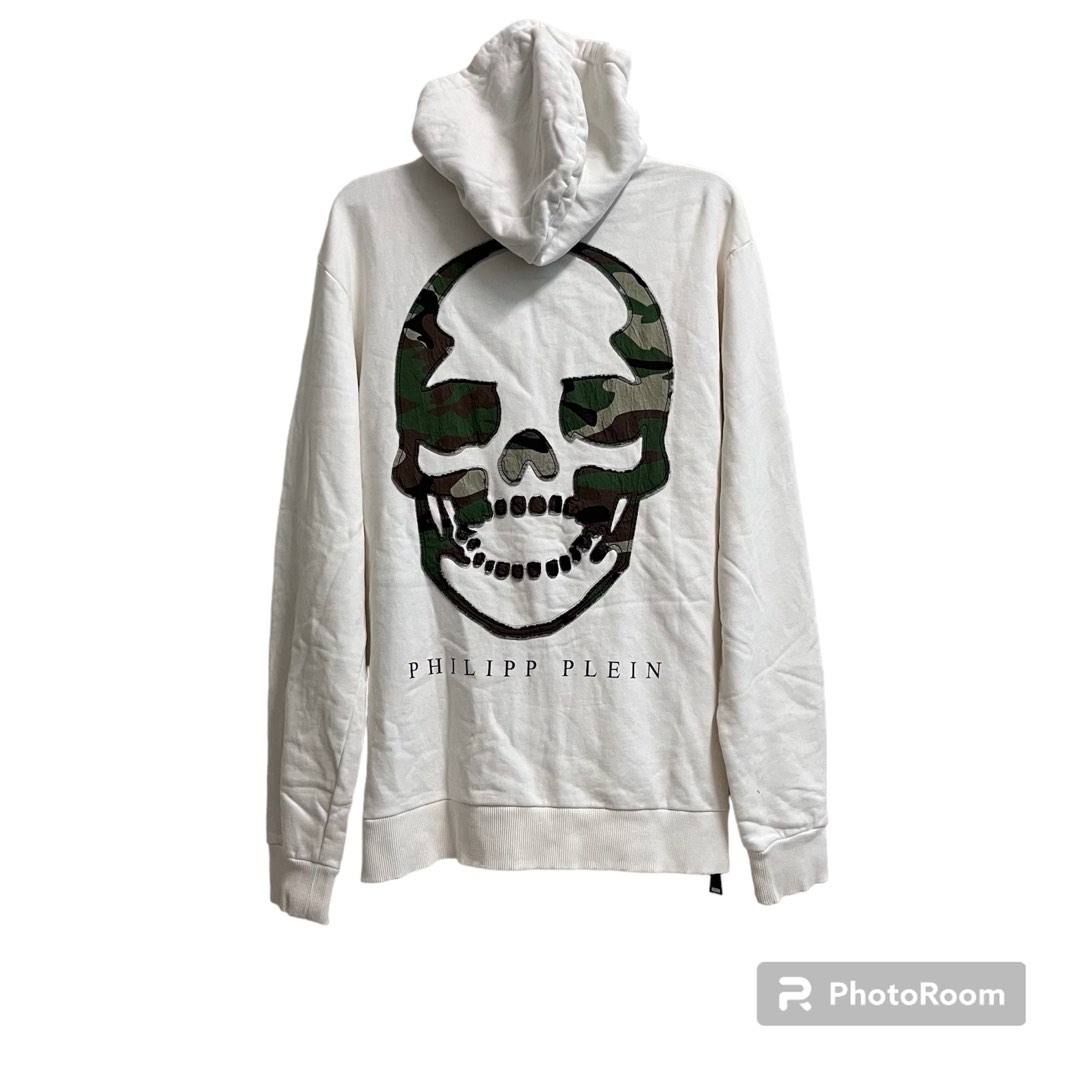 Philipp plein white hoodie store