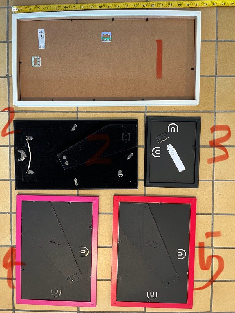Picture Frames (Category: Frames & Pictures) located in Singapore. Submitted by bestpricelisted (Listing ID 1282036801, Image 2). Description: #1 good condition, complete parts $5 #2 well used, complete parts $2 #3-5 well used, missing certain parts so not fully functioning eg some cannot stand up - free SOLD Take all for $6.