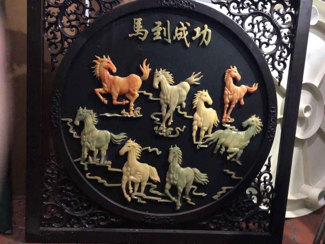 PL framed 8 horses wall decor (Category: Wall Decor) located in Pasig City. Submitted by ramscleanup (Listing ID 1282065118, Image 3). Description: On sale starting 4/30/2024 First Posted for sale for P1500. Made of wood Wala na pong mapaglagyan. Buyer will arrange booking for pick up..