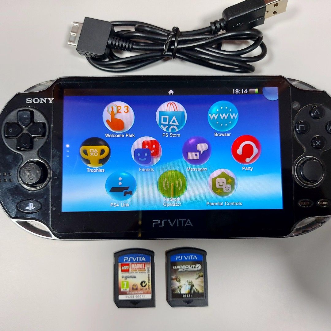 PlayStation Vita Phat PCH-1103 Bundle (Category: PlayStation) located in Manila. Submitted by watchesvideogamestoys (Listing ID 1282142832, Image 2). Description: 🎮FOR SALE🎮 🕹PlayStation Vita Phat PCH-1103 Bundle 🕹PhP7,500 📋Item Details: ☑️Unit is in great working condition ☑️Visible but minimal signs of use ☑️Screen has protector attached ☑️Left thumb grip in worn out condition ☑️All buttons are responsive ☑️4GB memory card ☑️Comes with USB