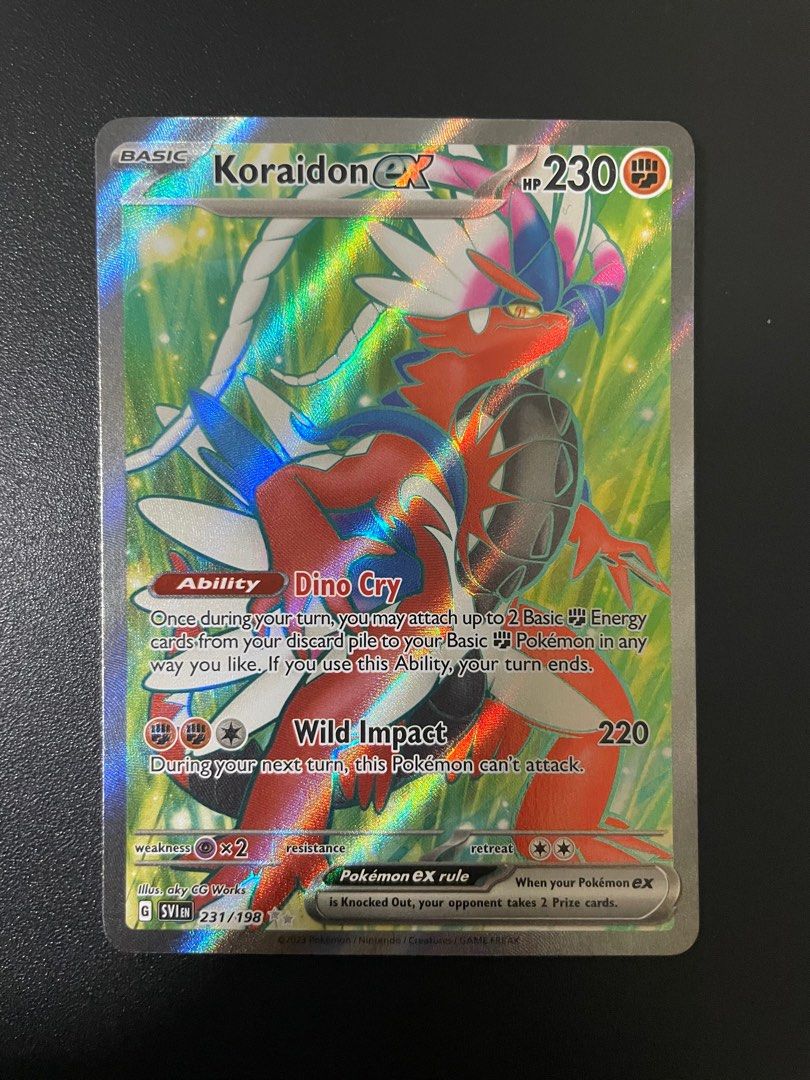 Pokemon TCG Koraidon ex - 231/198 - Full Art Secret Rare Scarlet & Violet  (Base Set) Pokemon card, Hobbies & Toys, Toys & Games on Carousell
