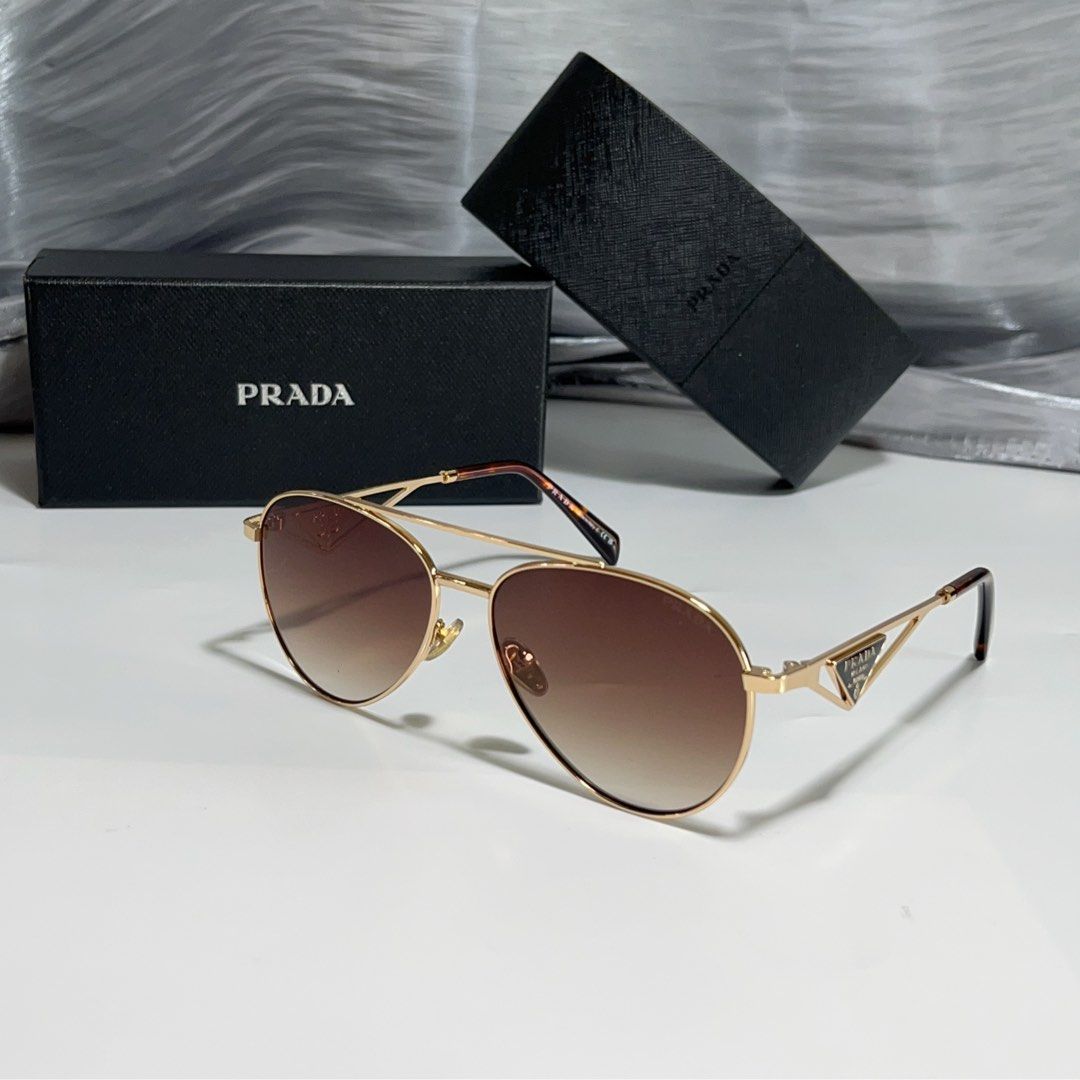 Prada sunglasses top with gold bar