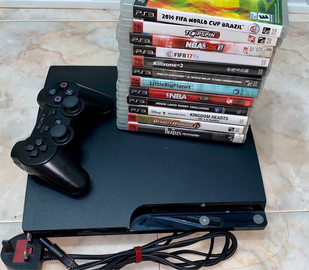 PS3 slim black 120GB with games, Video Gaming, Video Game Consoles,  PlayStation on Carousell