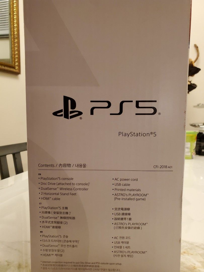 Ps5 (CfI-2018 ao1), 電子遊戲, 電子遊戲機, PlayStation - Carousell