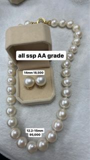 Real Southsea Pearl Choker Necklace With Southsea Pearl Eaaring