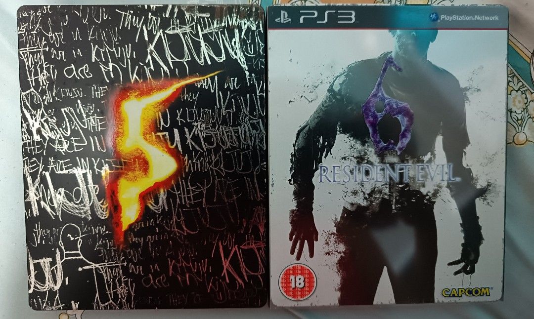 Resident evil 5 & 6 steelbook (Category: PlayStation) located in Santa Rosa. Submitted by umak19 (Listing ID 1282028662, Image 1). Description: RE 5 & 6 steelbook for PS3. 8/10 condtion due to some rust. Santa Rosa Laguna meet up or shipping at buyer's expense..