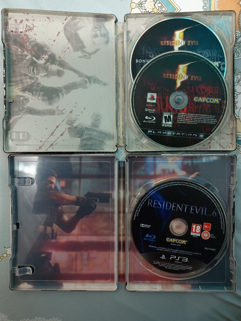Resident evil 5 & 6 steelbook (Category: PlayStation) located in Santa Rosa. Submitted by umak19 (Listing ID 1282028662, Image 3). Description: RE 5 & 6 steelbook for PS3. 8/10 condtion due to some rust. Santa Rosa Laguna meet up or shipping at buyer's expense..