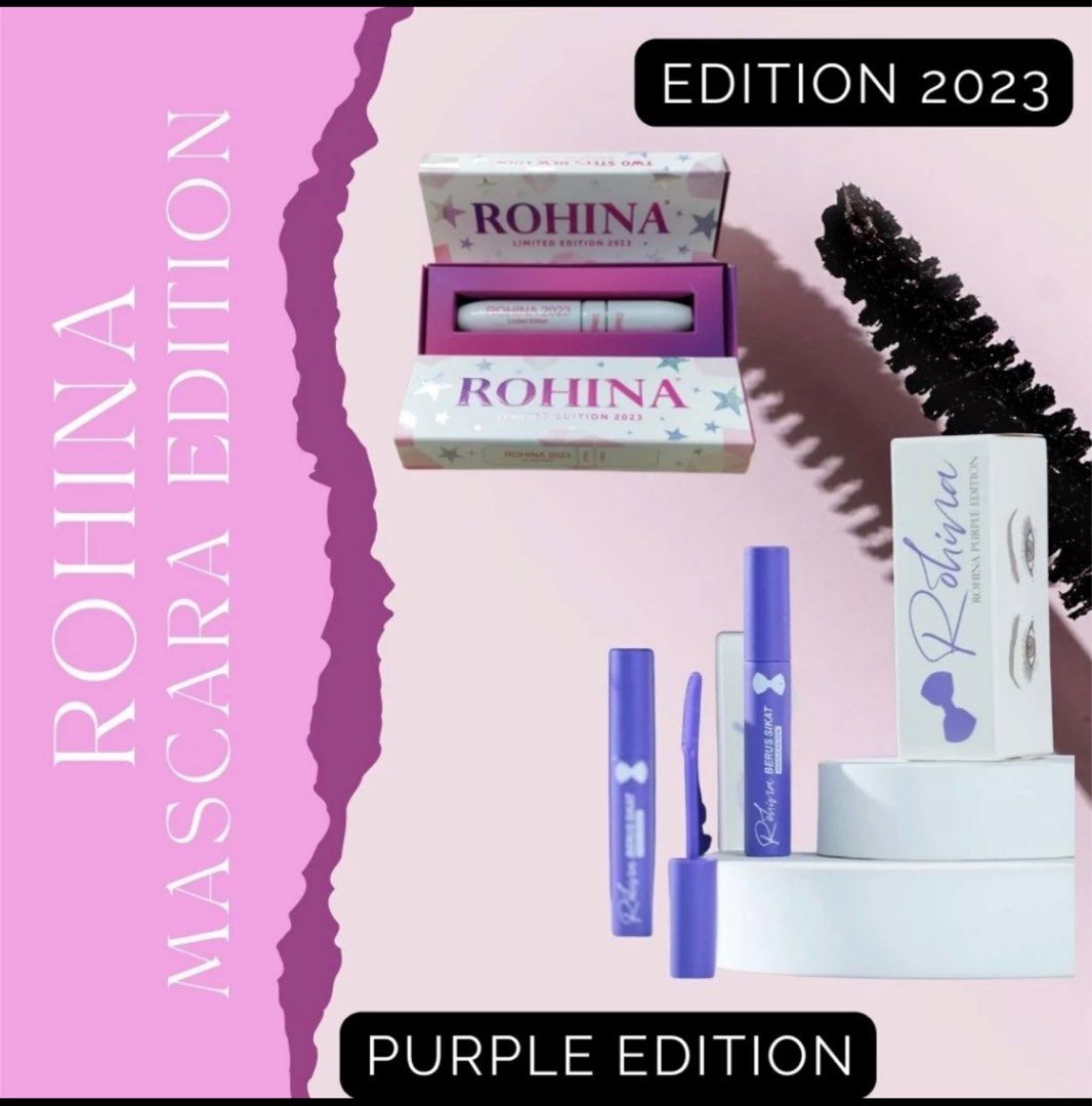 Maskara Rohinw Rohina Mascara Purple Edition, Beauty & Personal Care, Face, Makeup on ...