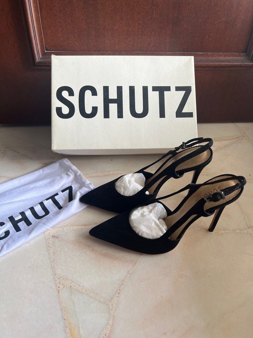 Schutz Black Sling Back Heel
