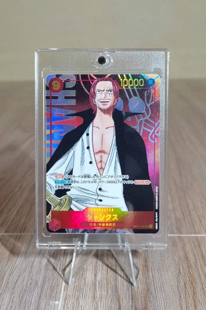 OUT OF STOCK) Shanks OP01-120 PARALLEL-SECRET RARE One Piece Card with  Magnetic Case, Hobbies & Toys, Toys & Games on Carousell