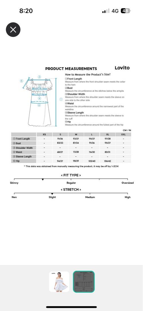 Shein dress size chart discount