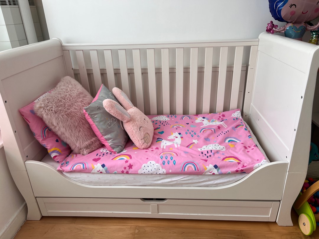 Silver cross sleigh store cot bed