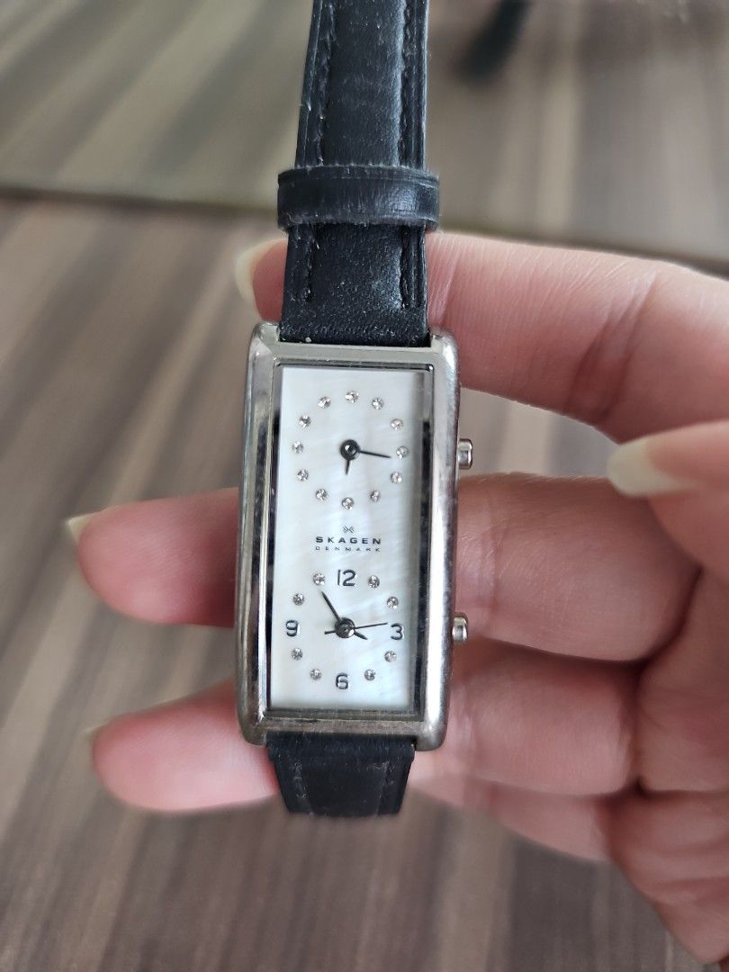 Skagen dual time watch ladies best sale