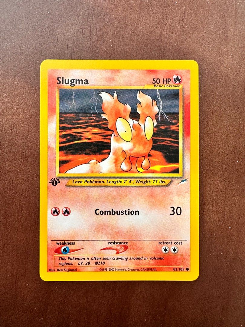 Slugma 82/105 Common 1st Edition Pokemon Card, Hobbies & Toys, Toys & Games  on Carousell