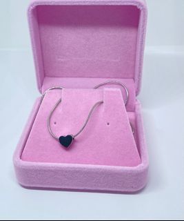 small silver heart necklace nontarnish with box