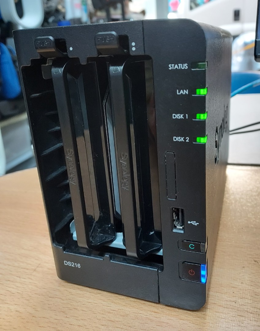 Synology DS216 雙硬碟多功能網路伺服器, 電腦＆科技, 電腦周邊及配件