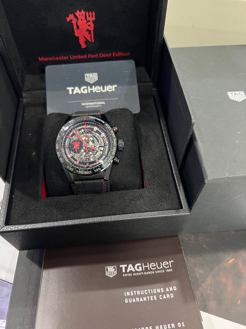 Carrera calibre heuer 01 automatic chronograph limited edition red devil manchester 2025 united