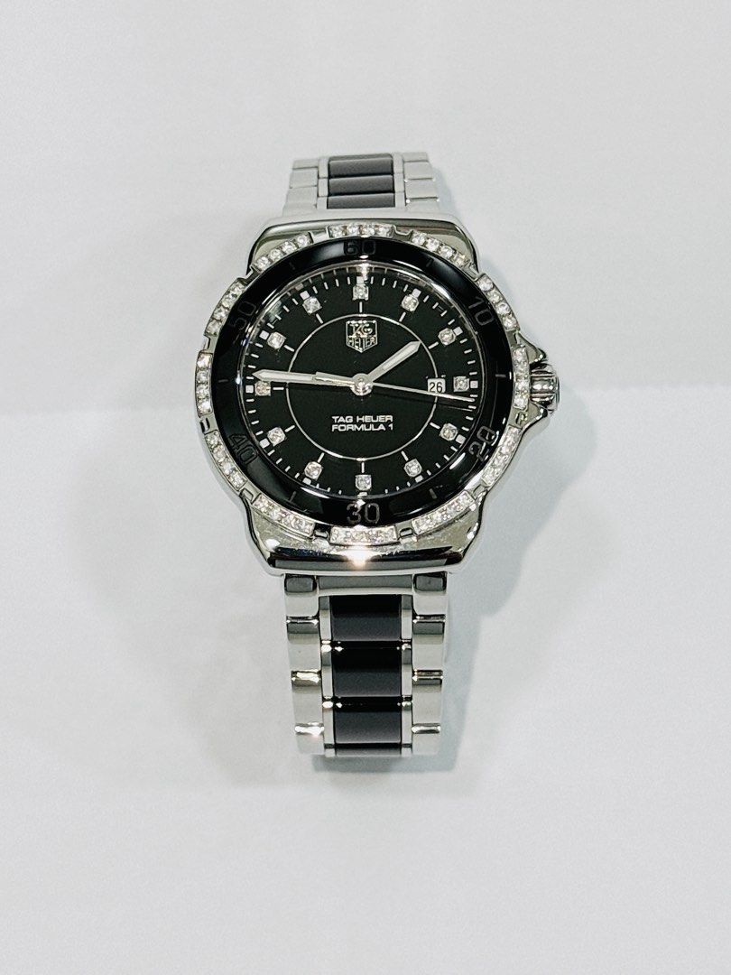 Tag heuer formula 1 steel sales and ceramic watch with diamonds