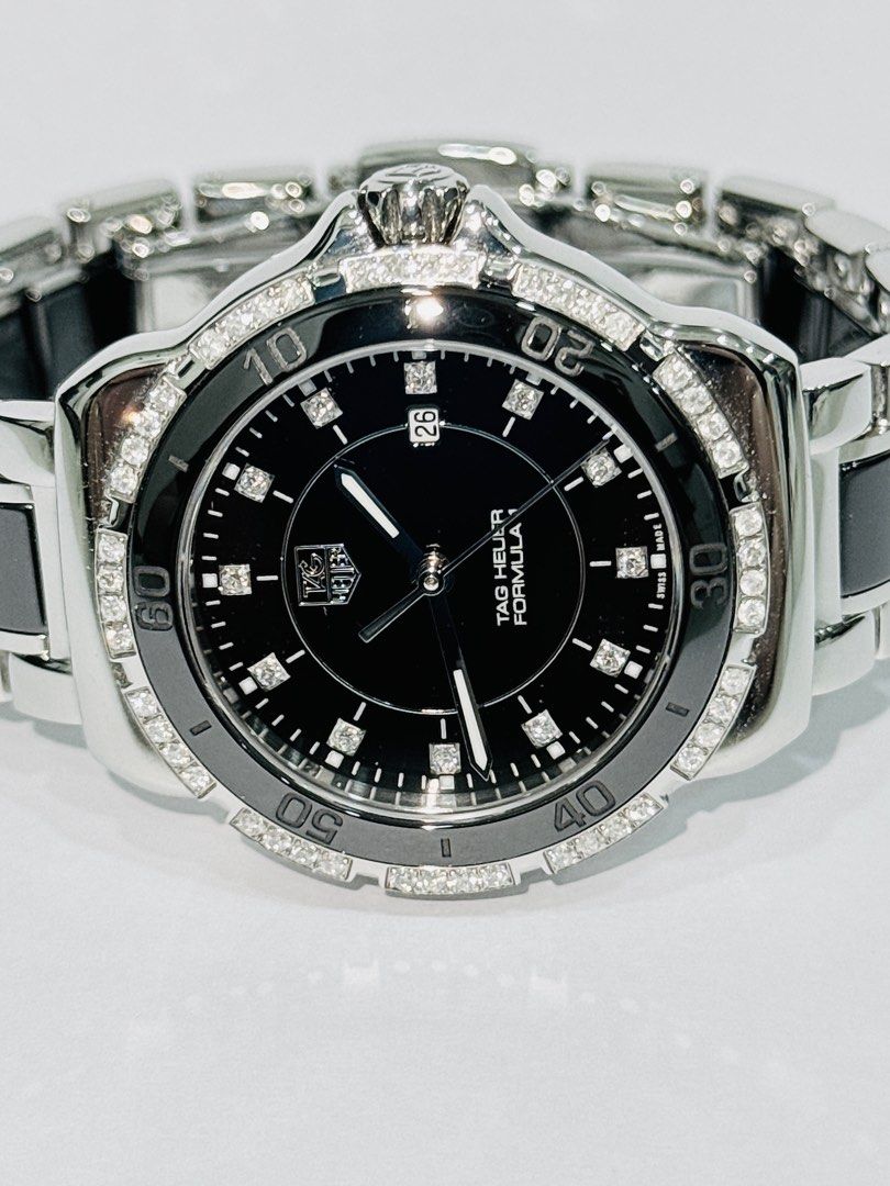 Tag heuer formula 1 steel clearance and ceramic watch with diamonds