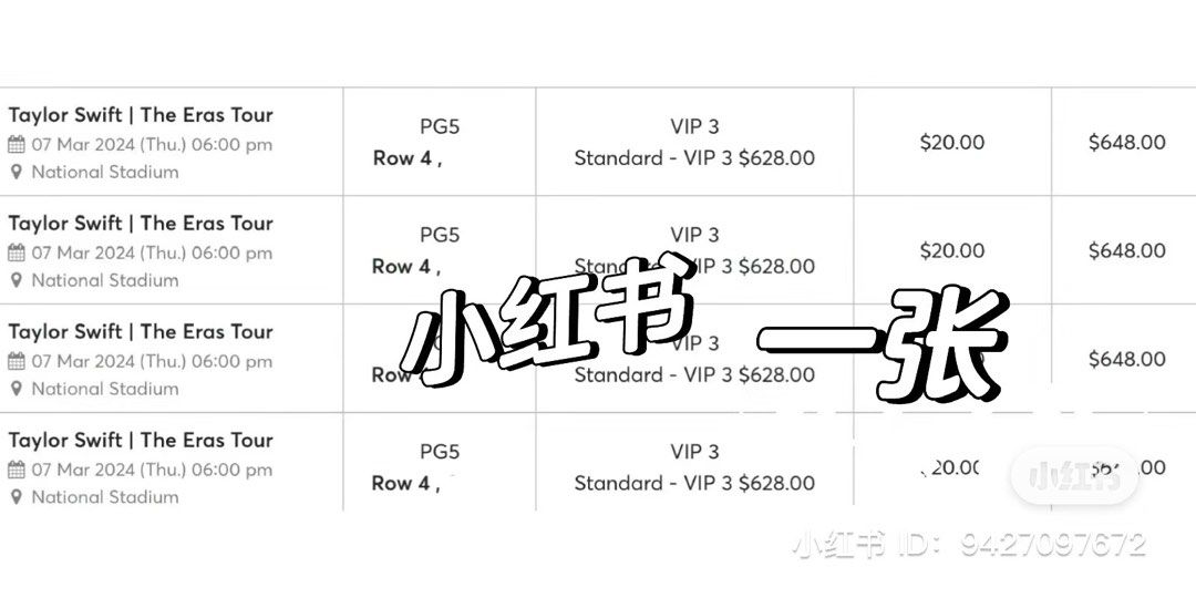 Taylor Swift Era Tour 2024 17 Mar, Tickets & Vouchers, Event Tickets