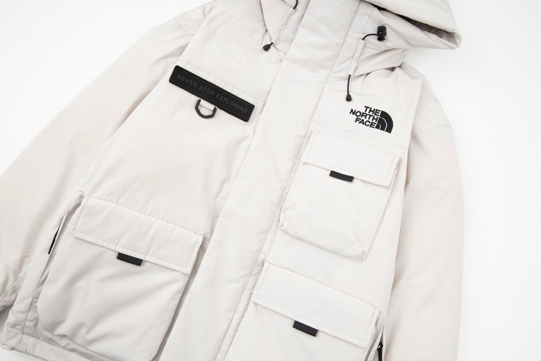 The north face tnf north face multi pocket workwear hooded down jacket same style for men and women