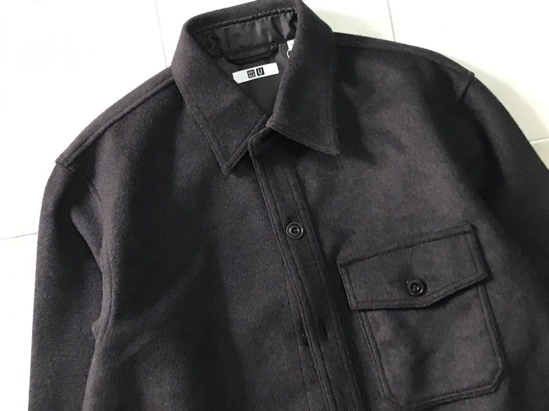 Uniqlo U fleece long sleeve shirt jackets Men s Fashion Coats