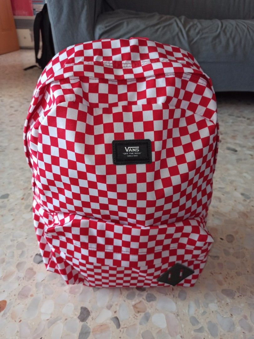 Vans Checkerboard Backpack Red Checkerboard Red Backpack  display picture 2