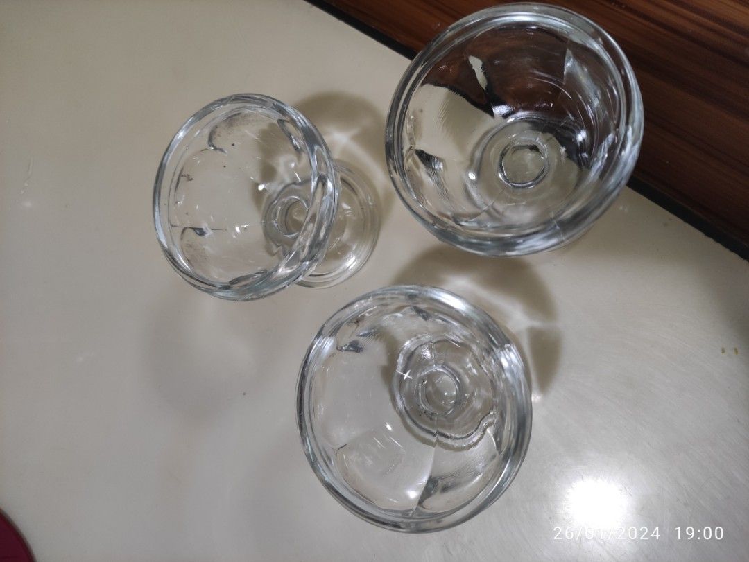 Vintage ice cream glass cup 3pcs (Category: Other Kitchenware & Tableware) located in Quezon City. Submitted by crci12 (Listing ID 1282109737, Image 2). Description: Vintage ice cream glass cup 3pcs Slightly used In good condition Actual pictures posted What you see is what you get P180 only for the 3pcs Meet ups: *Yokohama service center/Simplicity mini stop commonwealth ave., balara, qc. (fronting home depot) *Kindly send us a message for a sch
