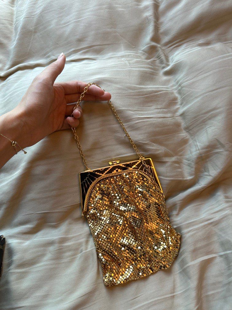 Gold mesh clearance evening bag