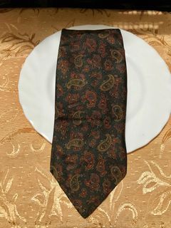 Vintage Tie By John Comfort, Black Printed Silk Men’s Necktie, Made in England 